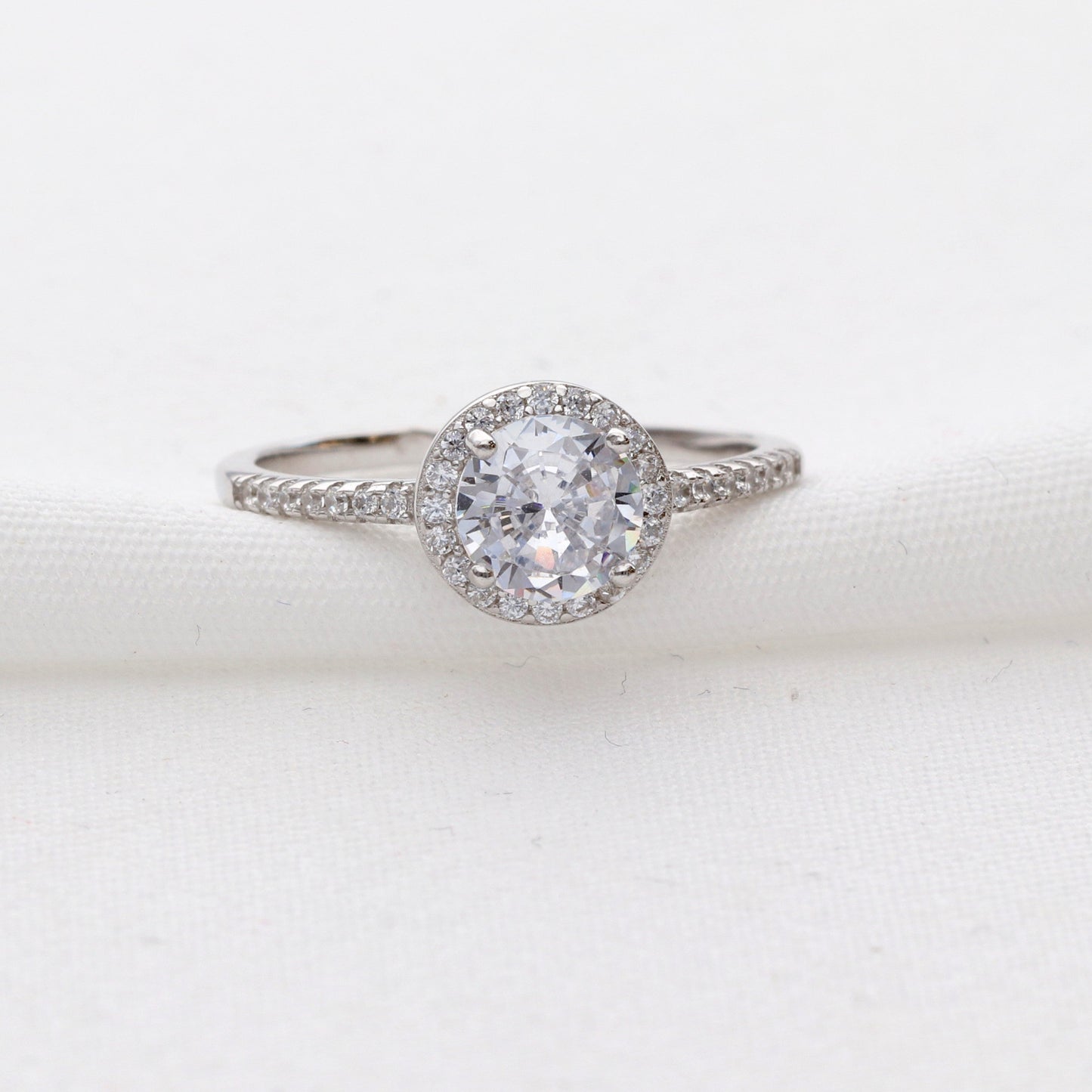 Sidabrinis Halo žiedas