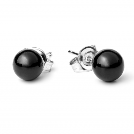 Sidabriniai auskarai su oniksu