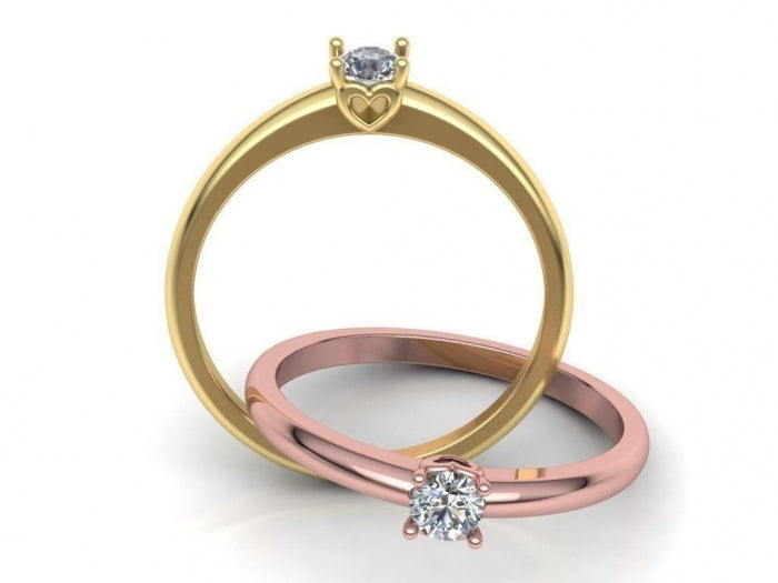 Suaždėtuvių žiedas su cirkoniu