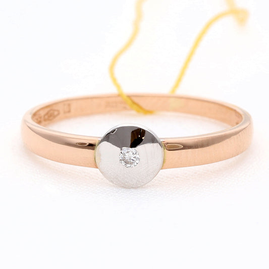 Auksinis žiedas su deimantu 0.02ct