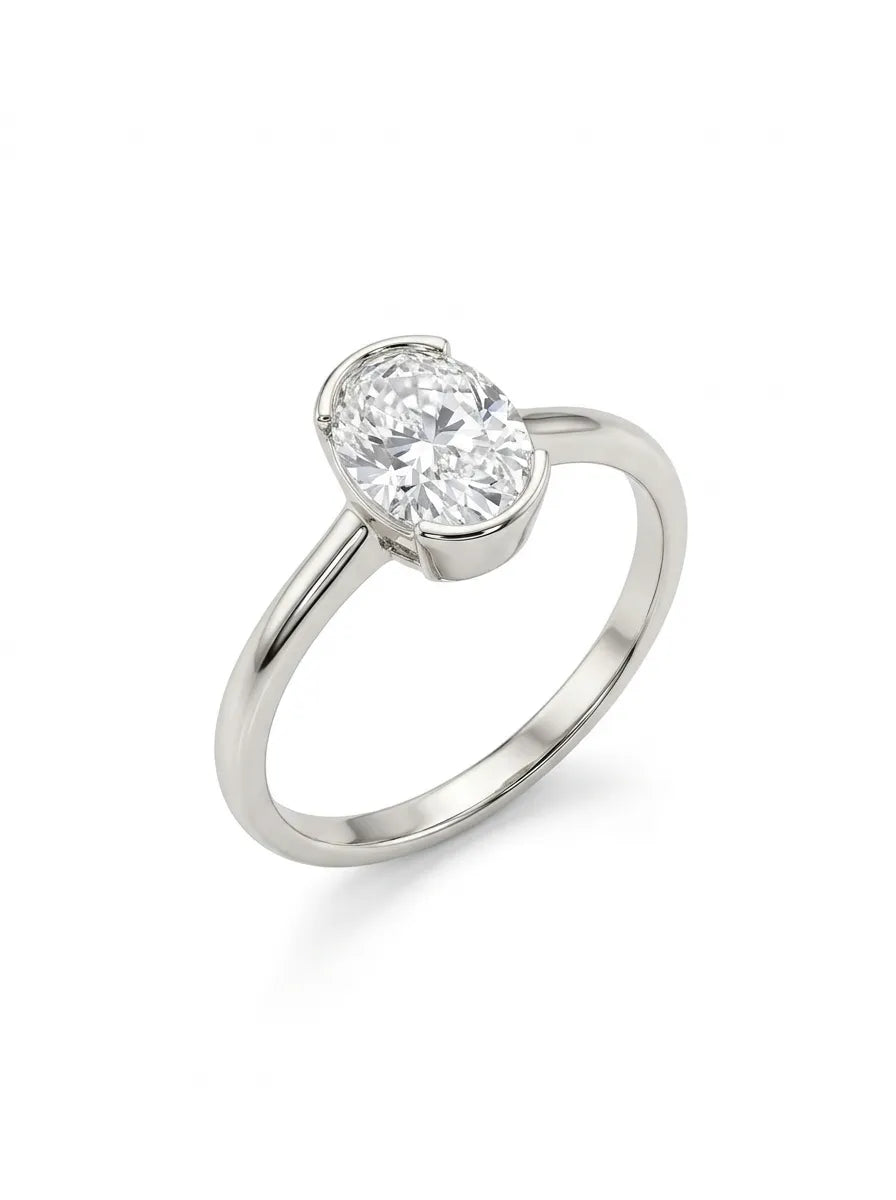 2 cut ovalus lab diamond ziedas modernus