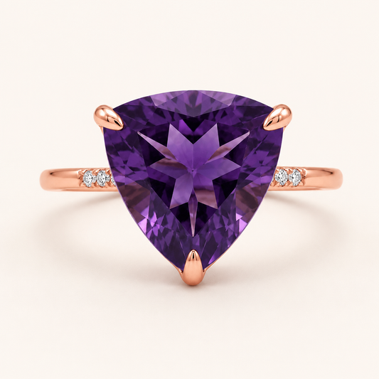 Autorinis žiedas Ametistas 7,54 ct ir deimantai 585 praba