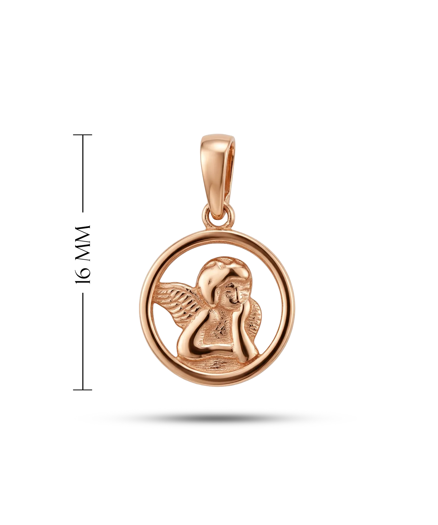 585 aukso angeliukas su sparnais – elegantiškas talismanas su šviesos ir ramybės reikšme