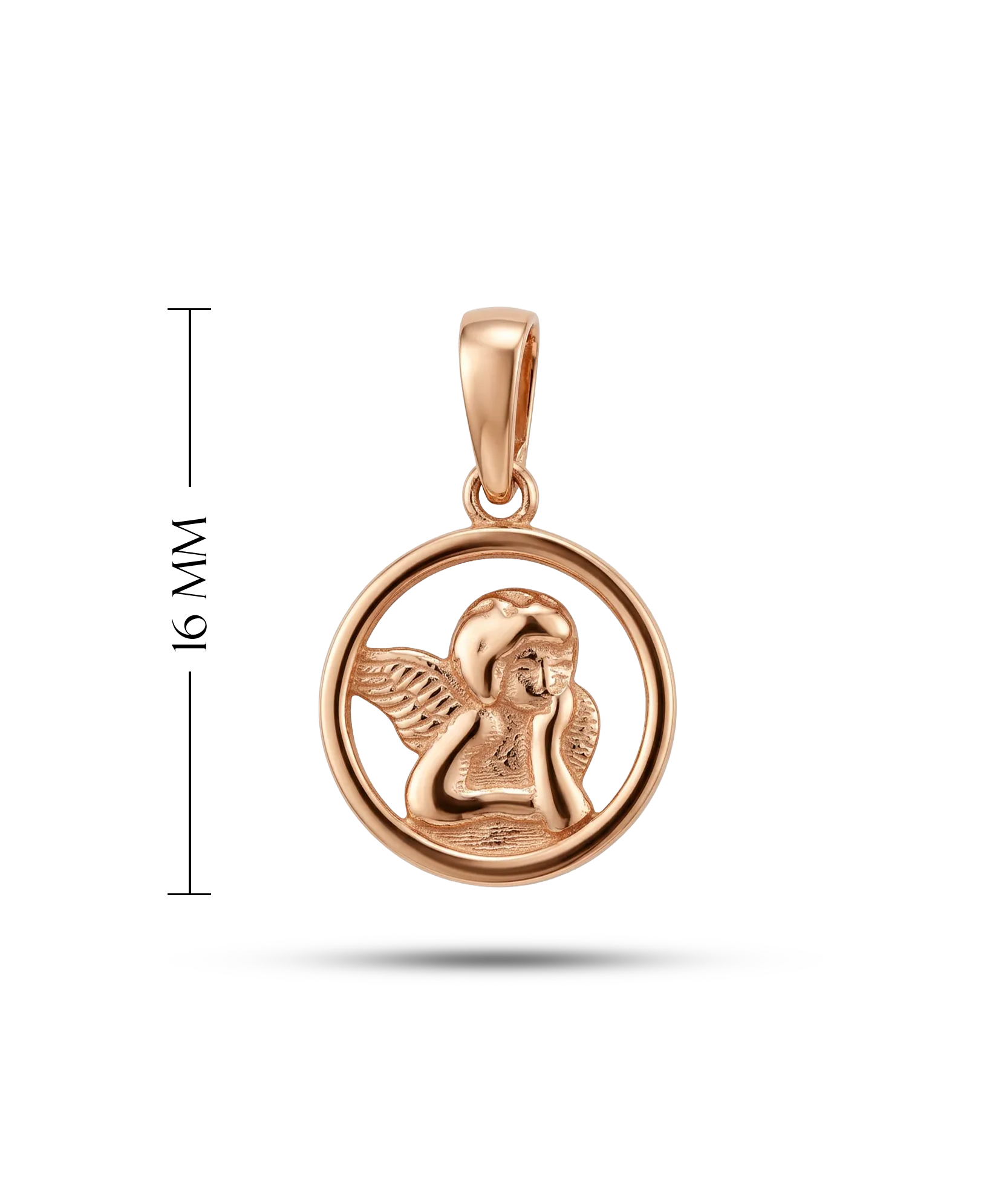 585 aukso angeliukas su sparnais – elegantiškas talismanas su šviesos ir ramybės reikšme