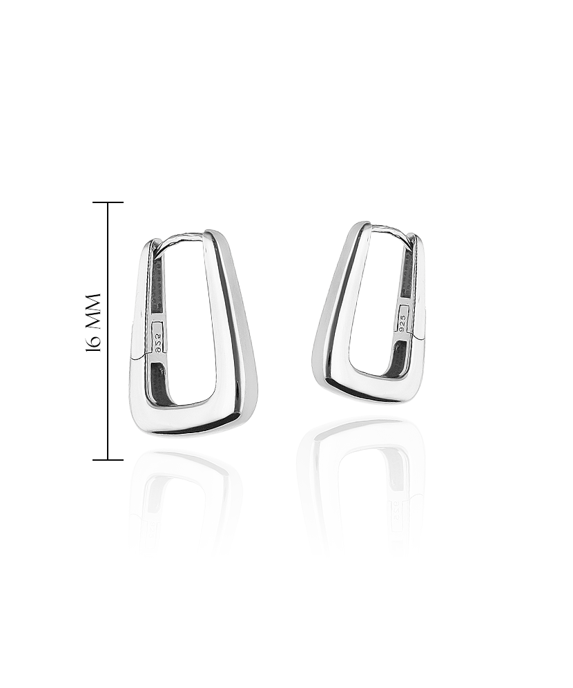 Geometriniai sidabriniai auskarai „Forma“ – minimalistinės linijos