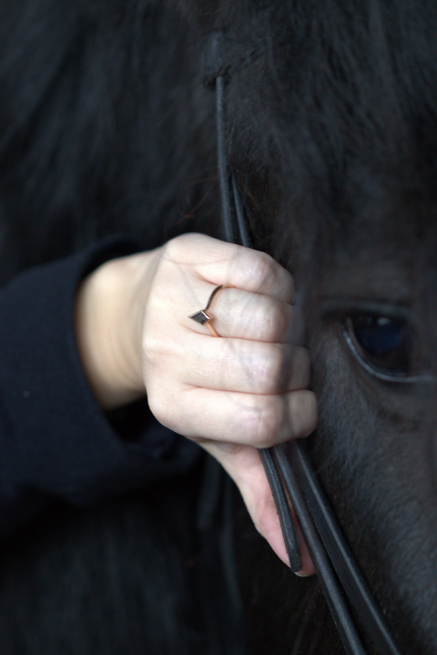 Žiedas su "Salt and Ppper" deimantu 0,60 ct