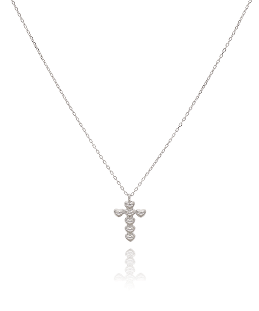 Sidabrinė grandinėlė su smulkiu kryželiu, minimalistinis moteriškas papuošalas