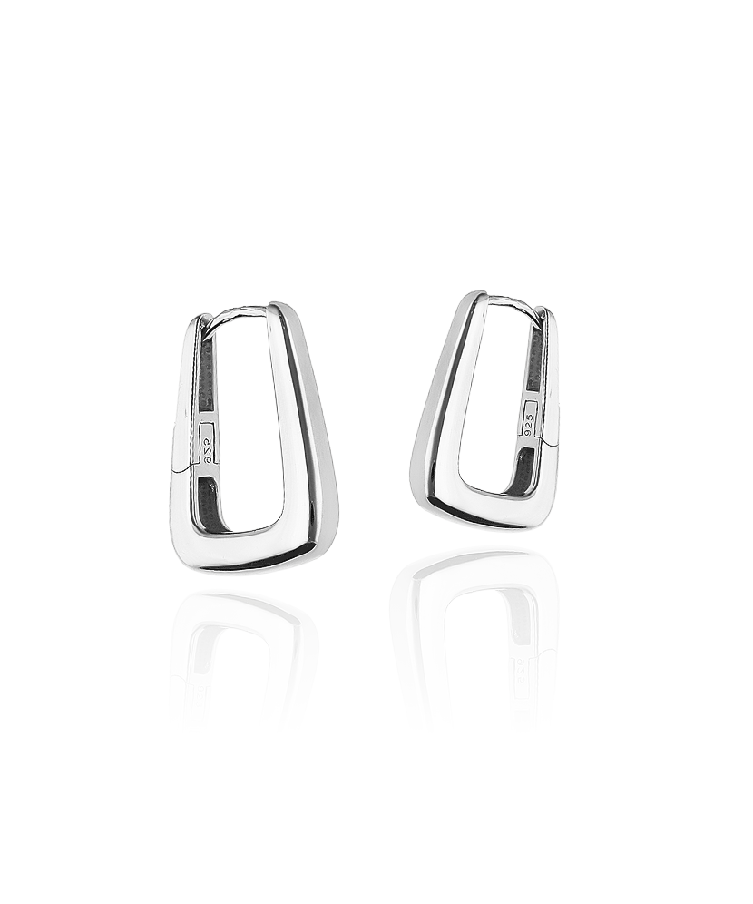 Geometriniai sidabriniai auskarai „Forma“