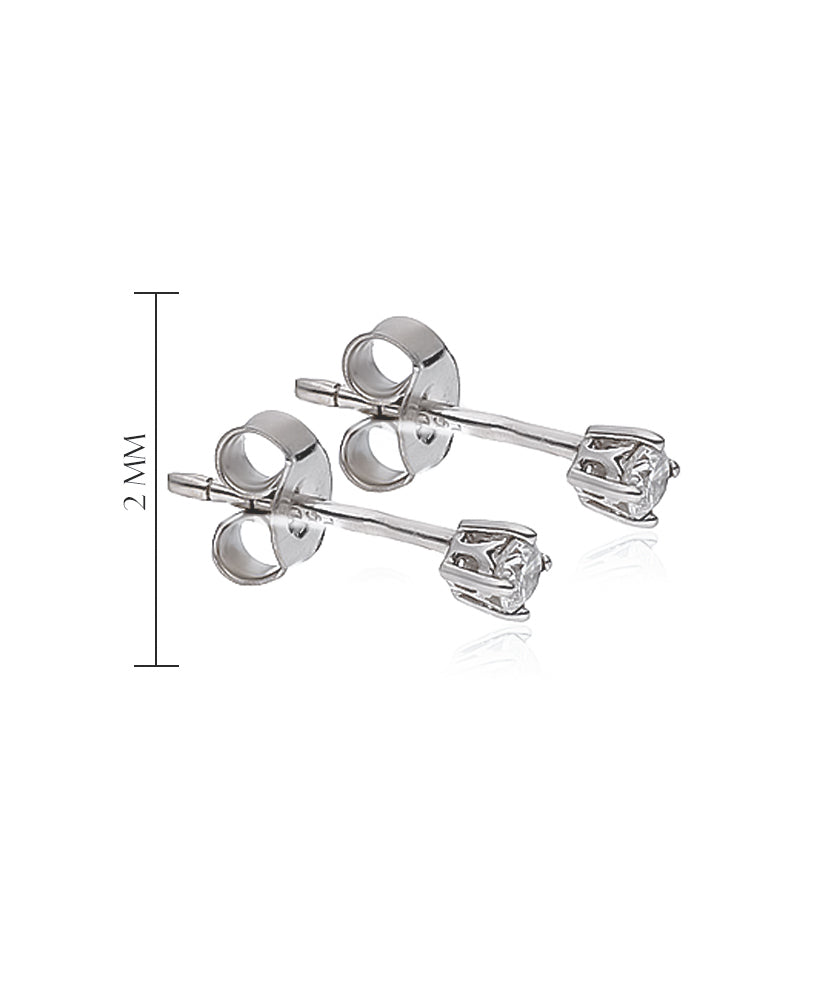 Balto aukso auskarai su deimantais 0,116 ct