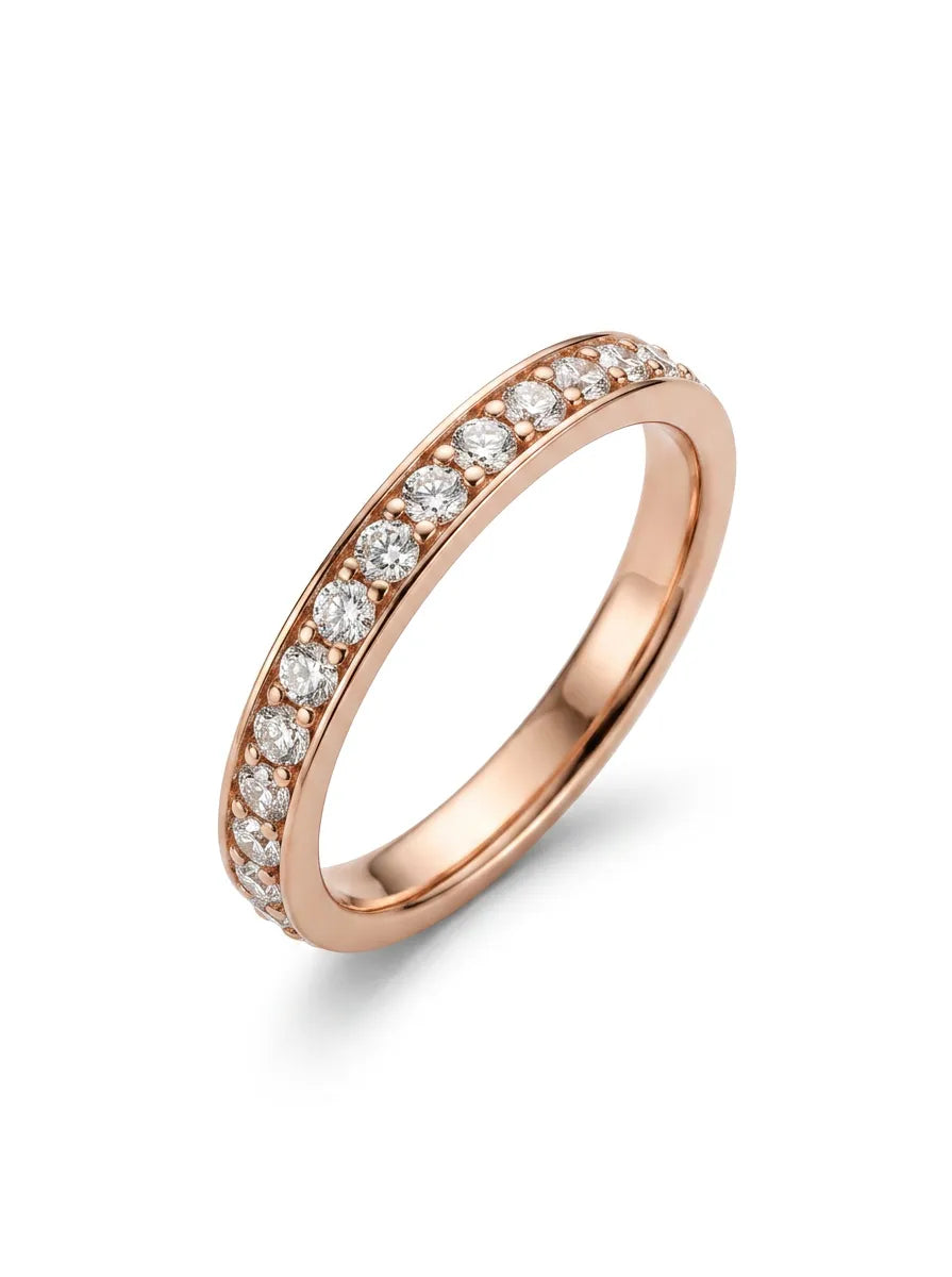 Auksinis žiedas eilutė su deimantais 0,24 ct