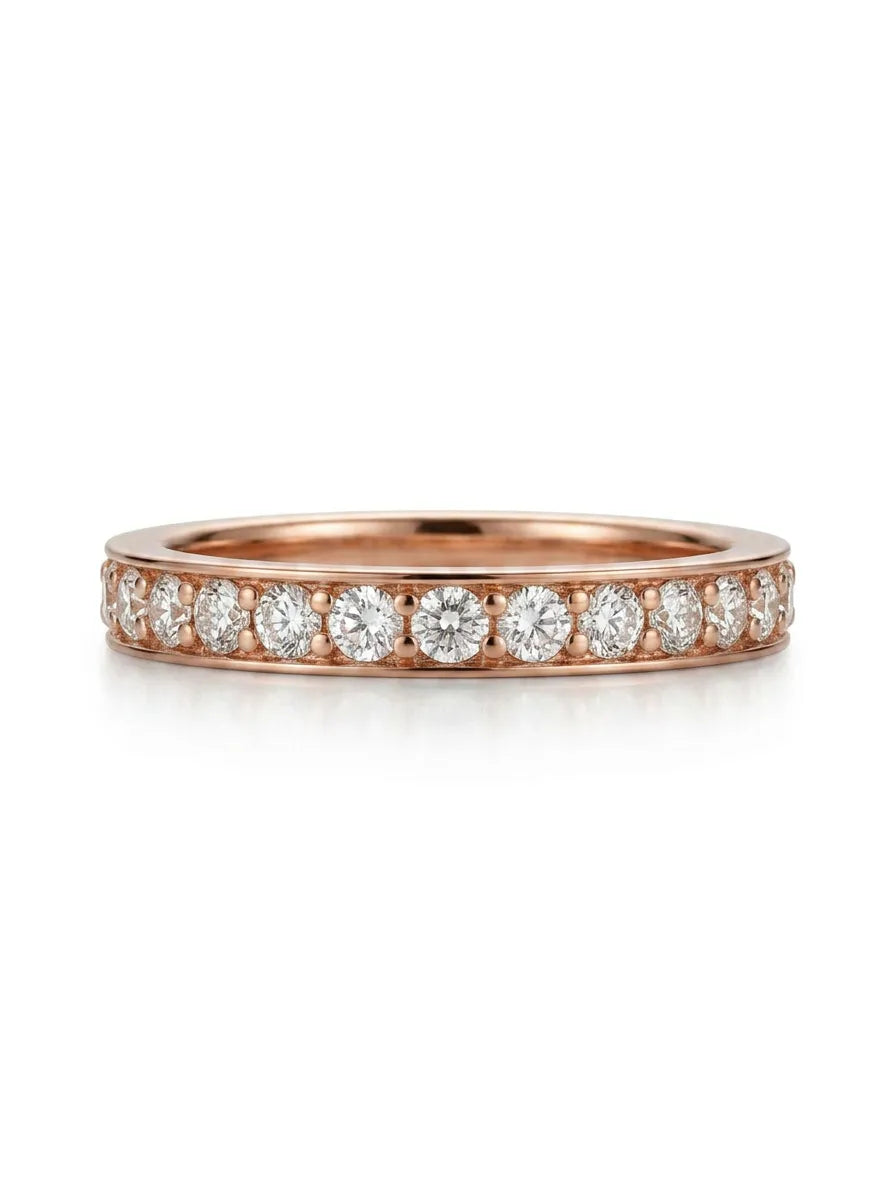 Auksinis žiedas eilutė su deimantais 0,24 ct