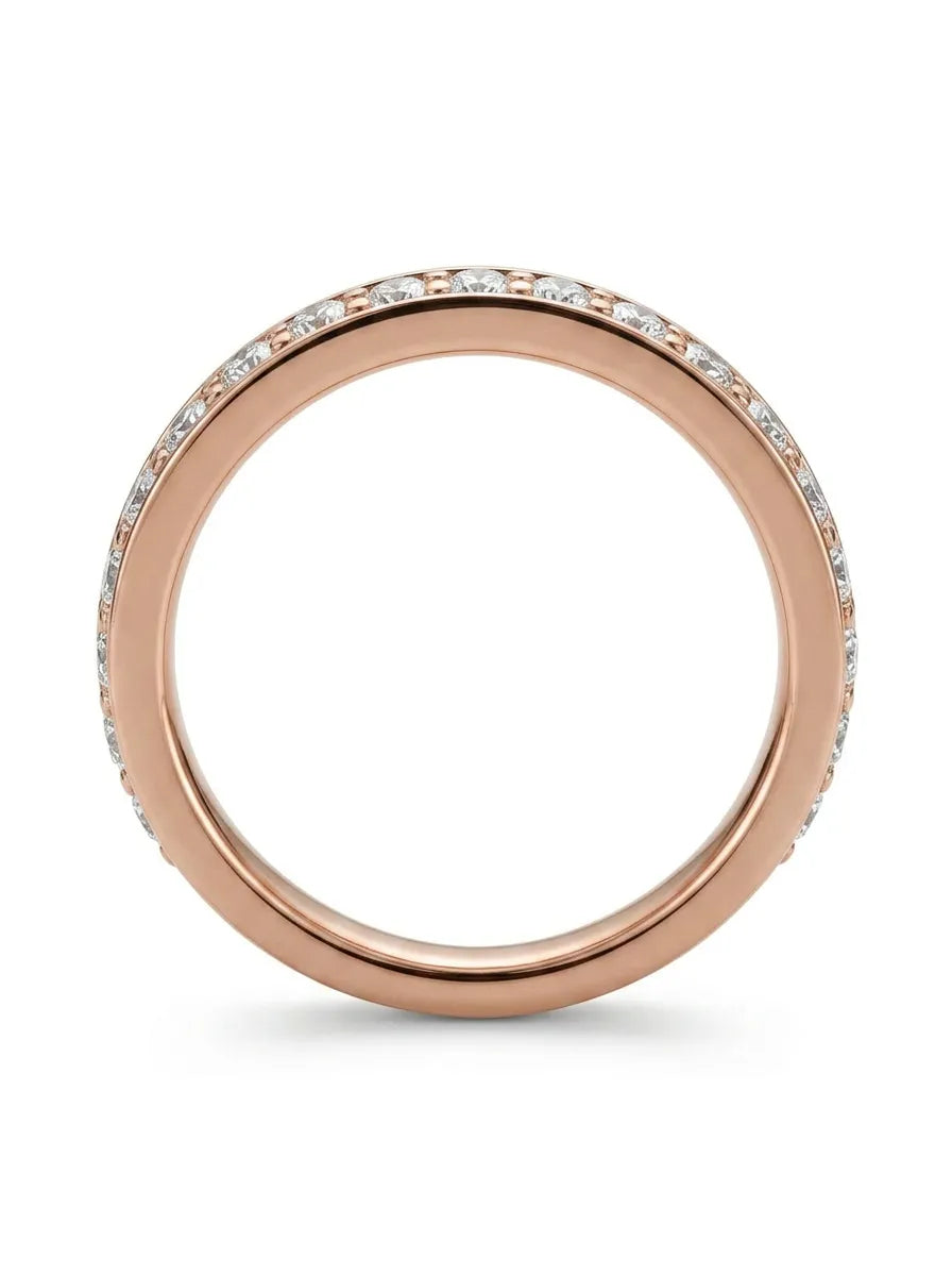 Auksinis žiedas eilutė su deimantais 0,24 ct