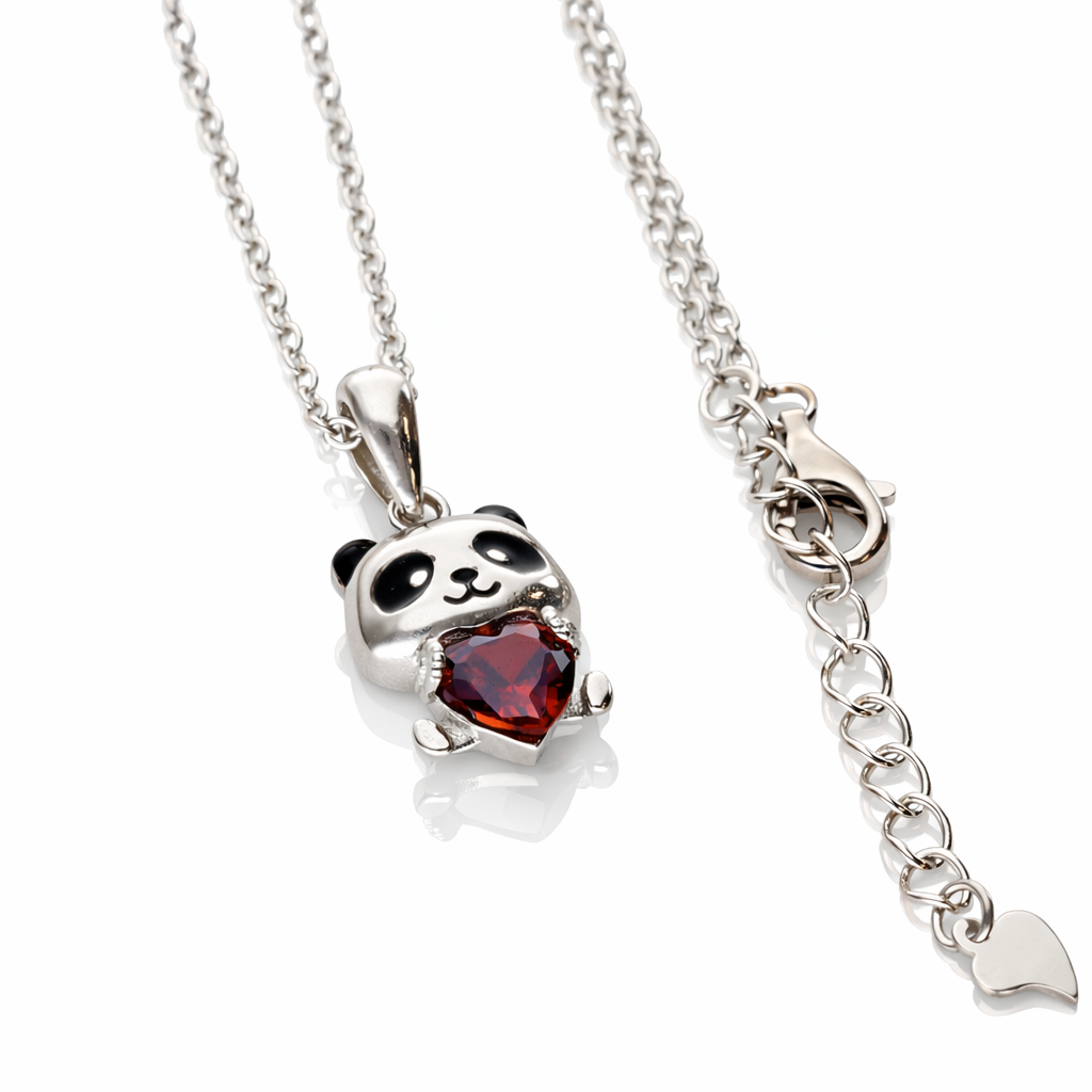 Panda love grandinėlė 925 sidabras
