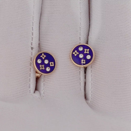 auksiniai-auskarai-su-zvaigzdutemis-melyna-emale-video