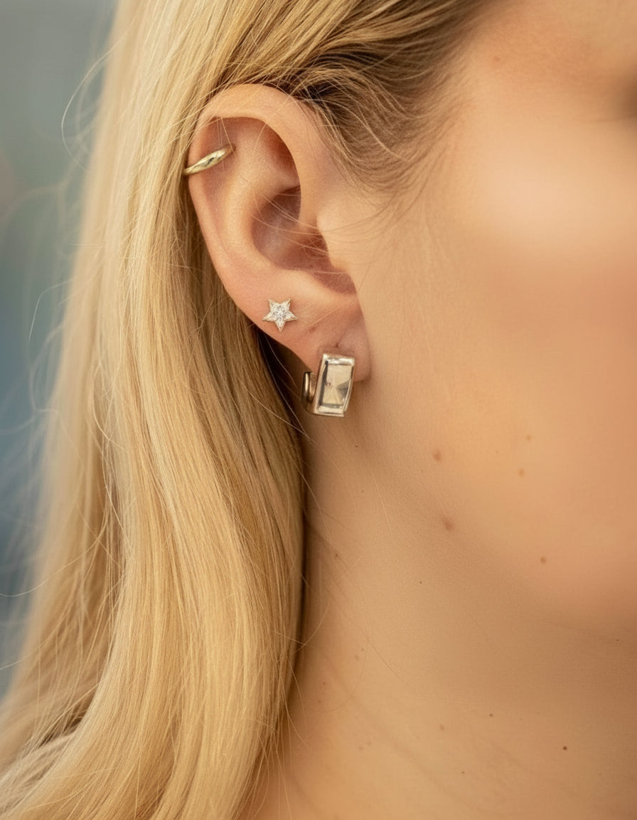 Sidabriniai modernūs auskarai 925