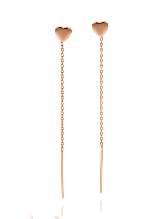 Auksiniai perveriami auskarai grandinėlės stiliaus iš 585 raudono aukso