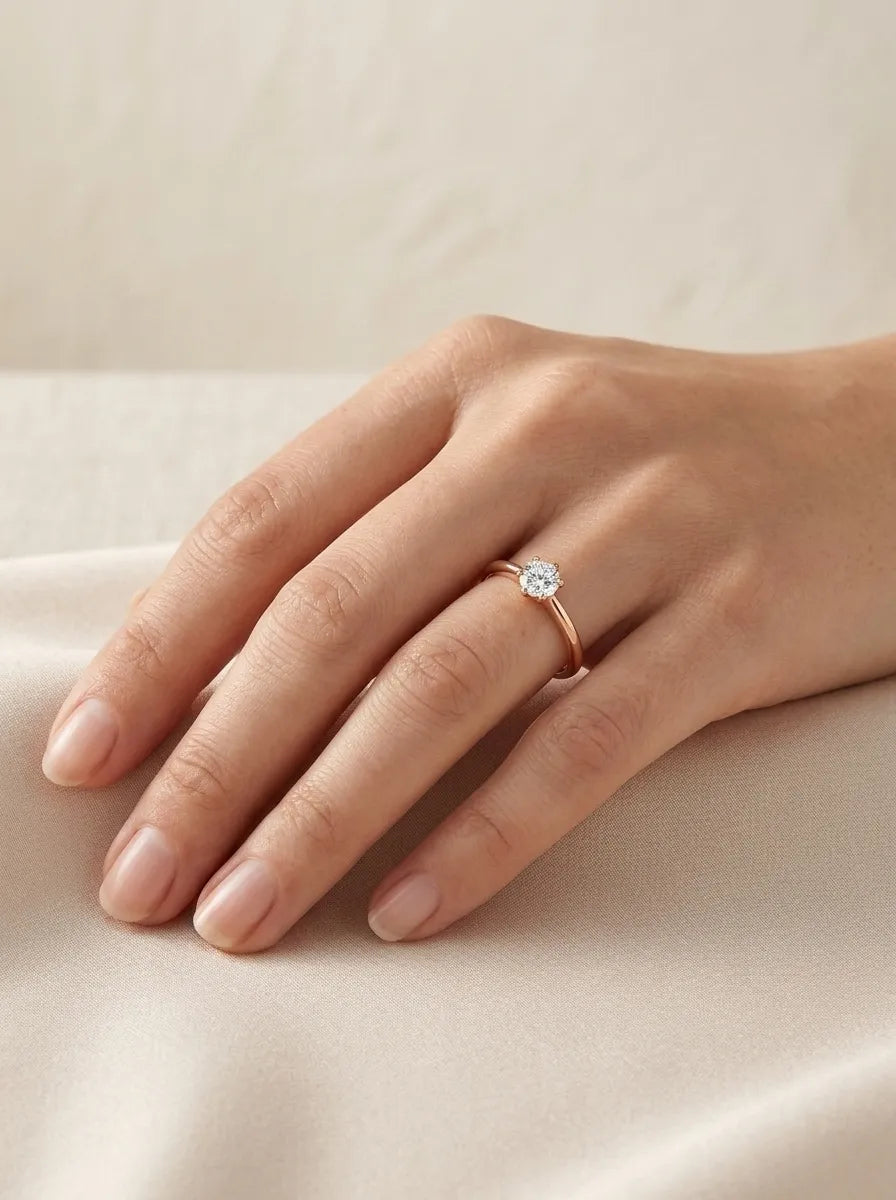 Sužadėtuvių žiedas su deimantu 0,19 ct