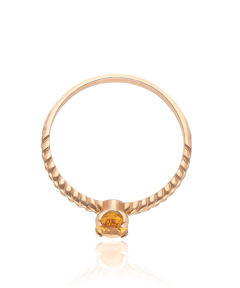 Auksinis žiedas su citrinu