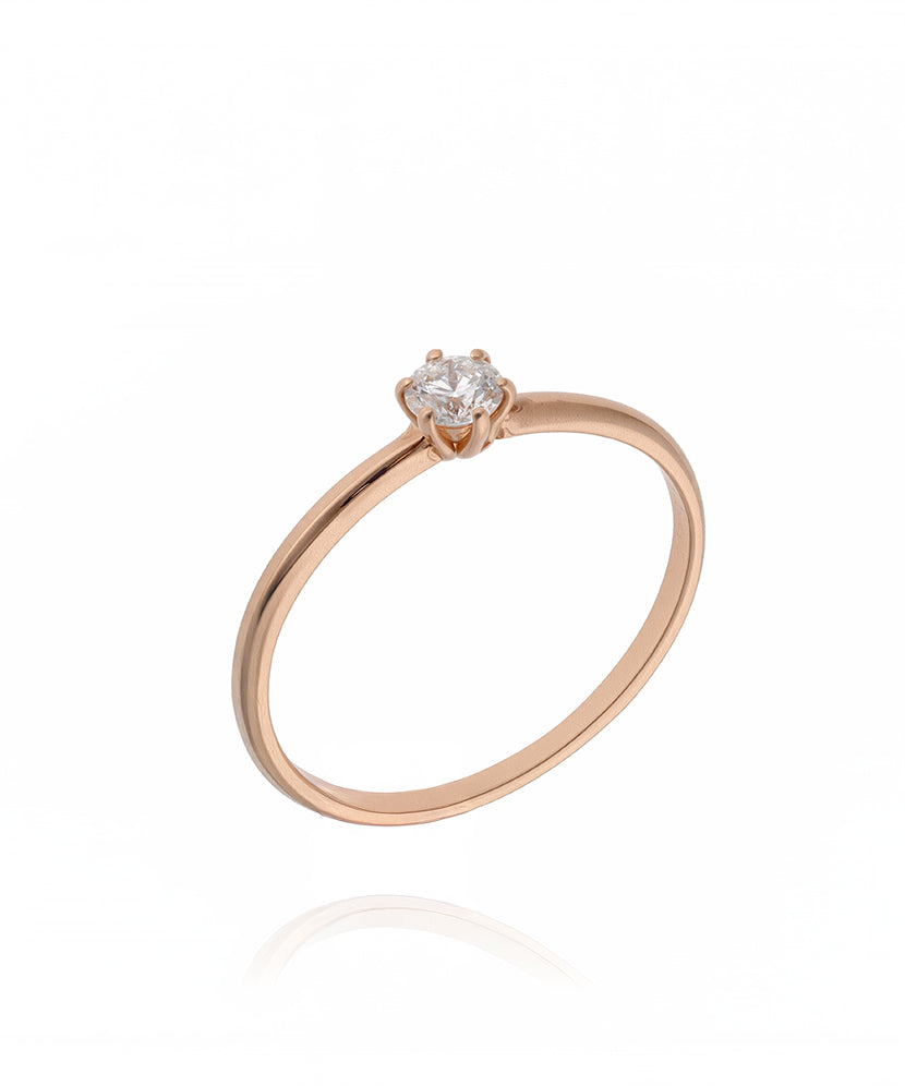 Sužadėtuvių žiedas su 0,18 ct deimantu